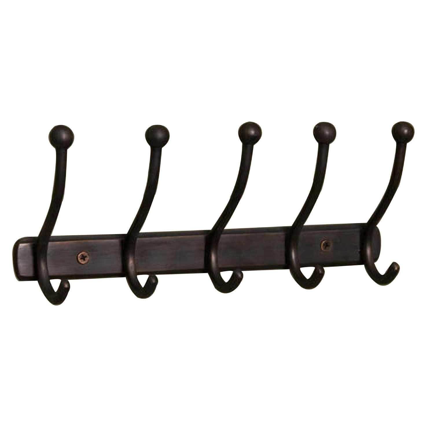 Morano Solid Brass Wall Mounted Coat Rack with Double Hooks in 4 Finishes